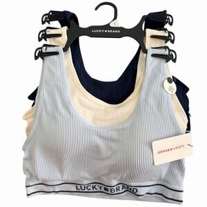 LUCKY BRAND Women's Ribbed Comfort Bra 3-Pack NEW Size : Large